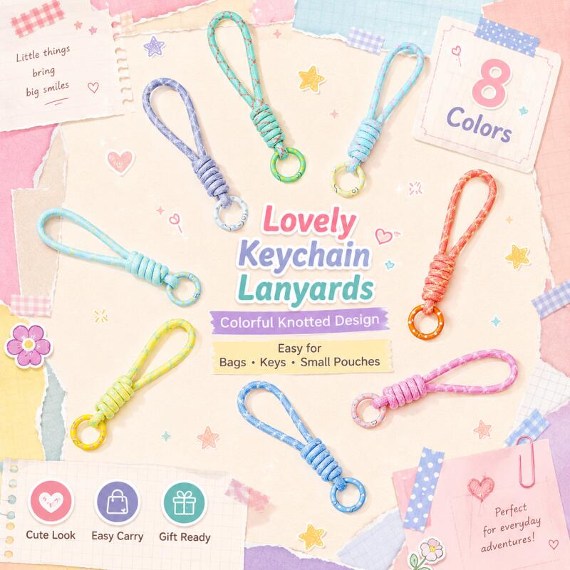 Women Accessories Holder - 2~5pcs Colorful Braided Keychain Mobile Phone