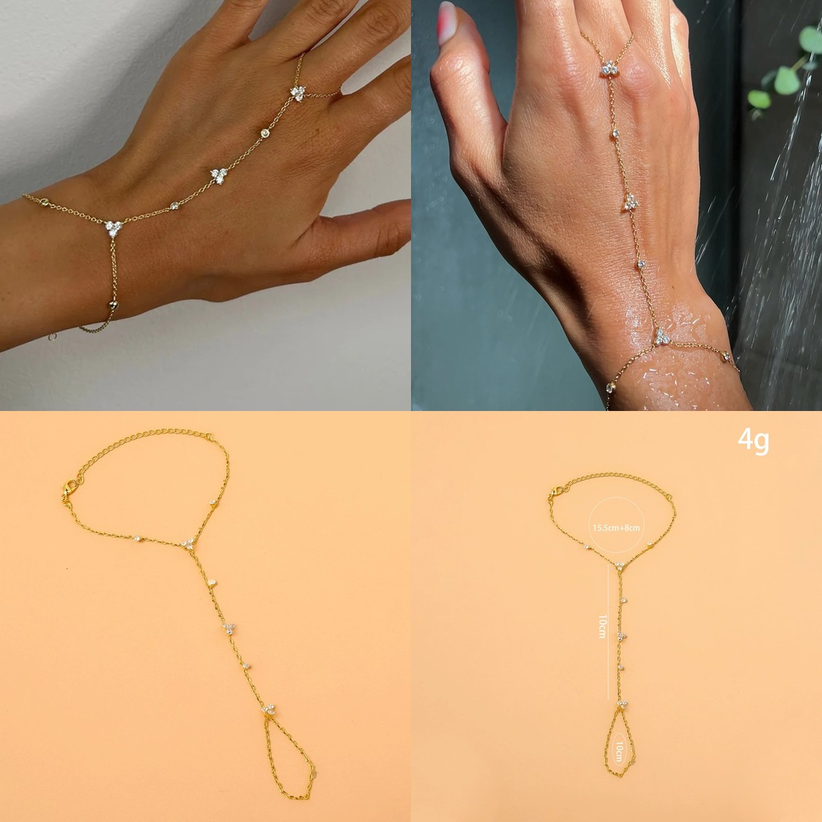Women Accessories In Amazon - Crystal Fingerless Hand Chain Bracelet for