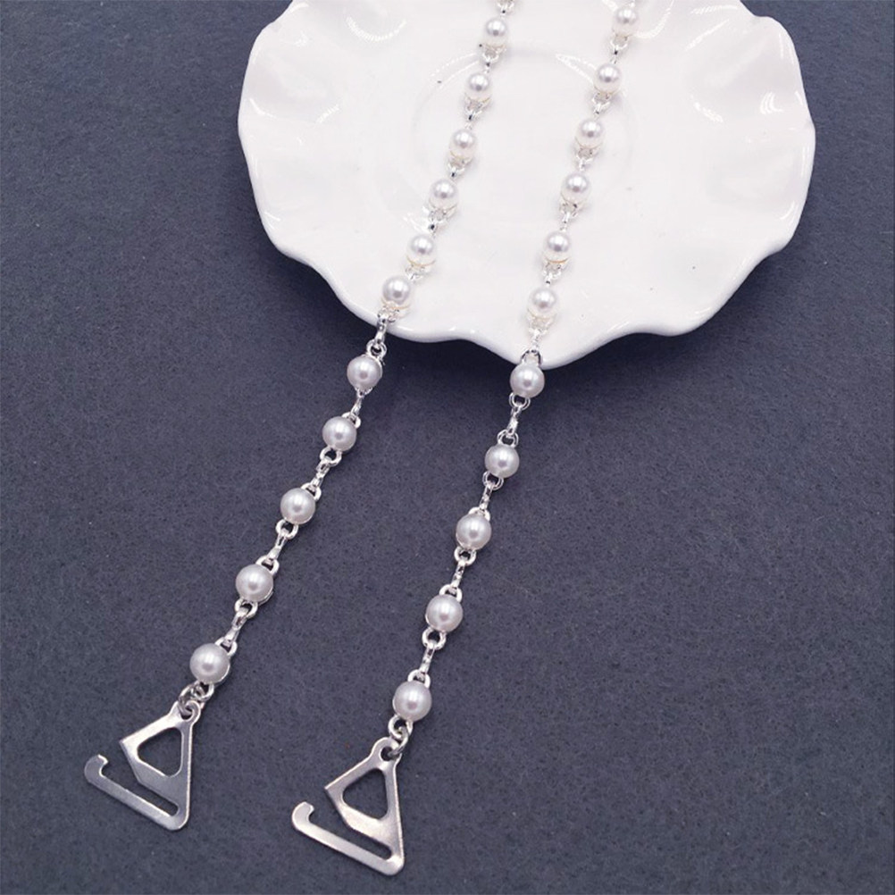 Women Accessories Holder - 1Pair Pearl Bra Straps Rose Flower