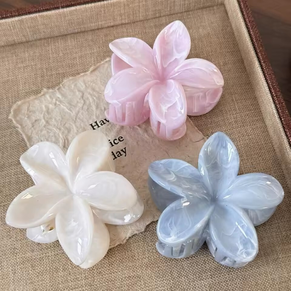 Korean Hawaiian Gradient Flowe - Hair Claw Clip Set ulasan dan harga
