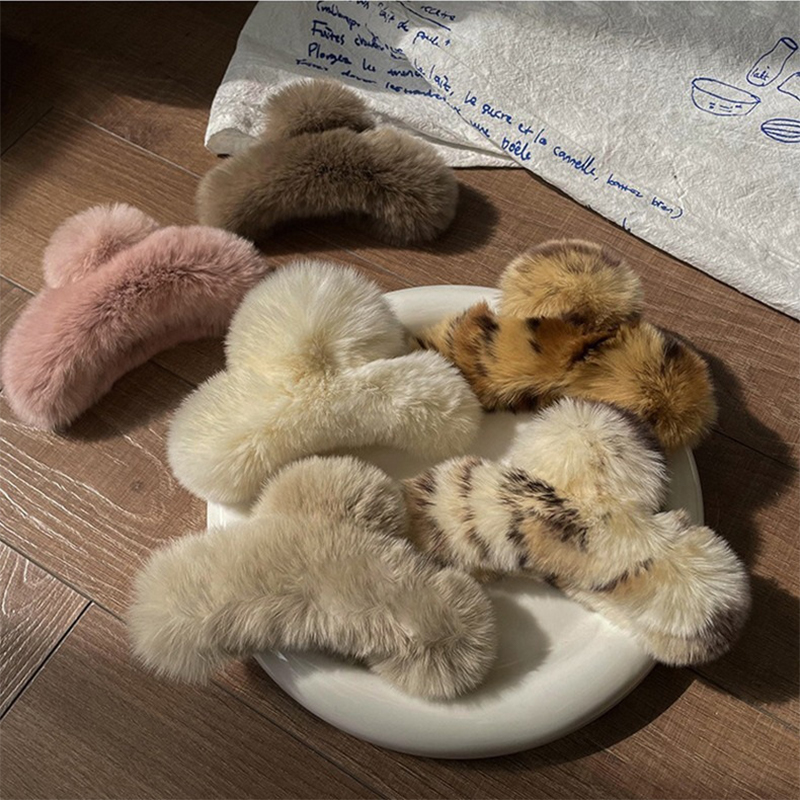 Winter Faux Fur Hair Claw Rabb - Hair Claw Clip Set ulasan dan harga