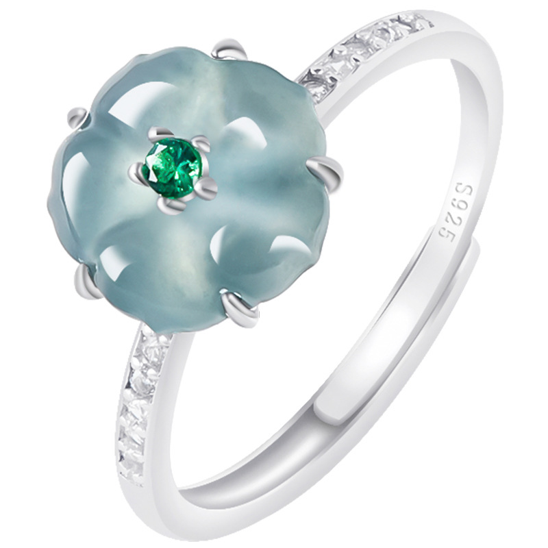 Blue Burmese Jadeite Flower Ri - Women'S Accessories ulasan dan harga