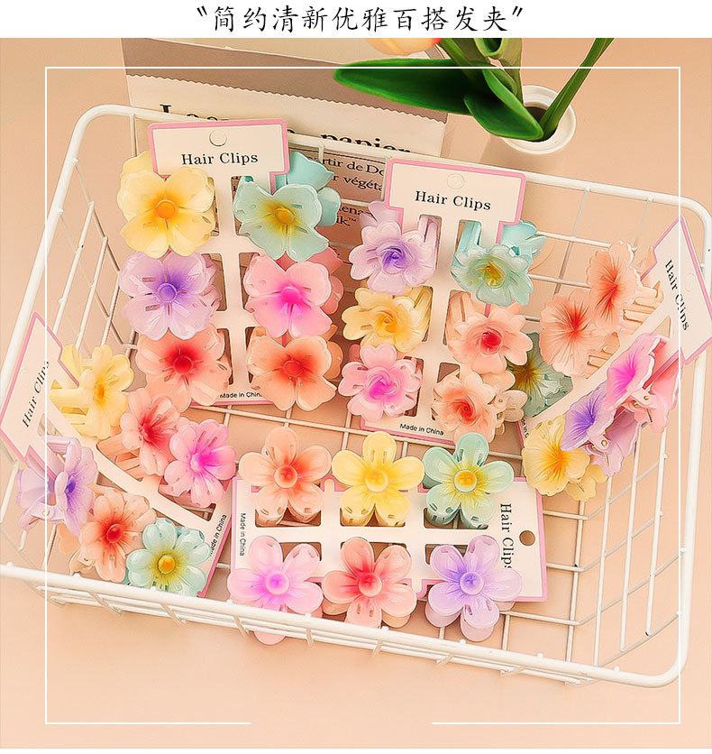 6Pcs Fashion Colorful Transpar - Hair Claw Clip Set ulasan dan harga