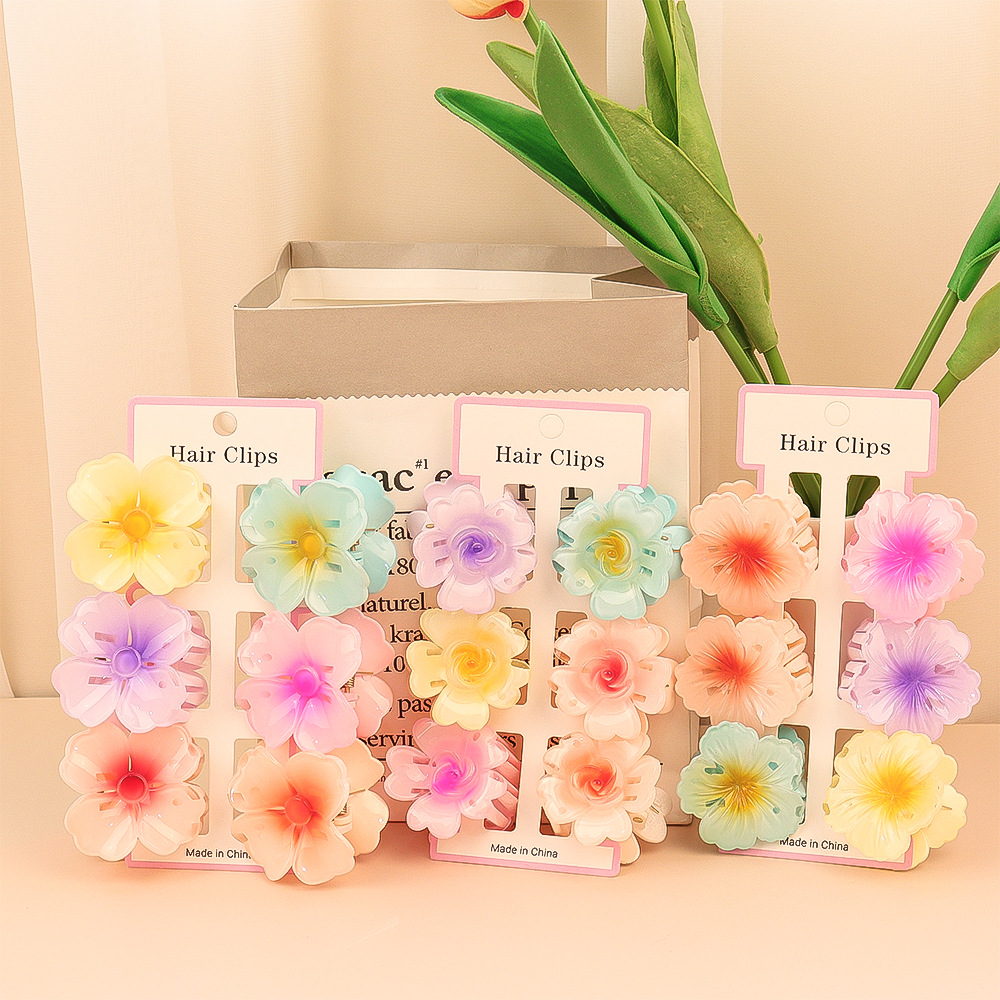 6Pcs Fashion Colorful Transpar - Hair Claw Clip Set ulasan dan harga