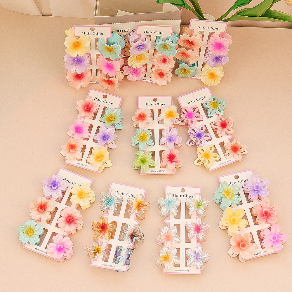6Pcs Fashion Colorful Transpar - Hair Claw Clip Set ulasan dan harga
