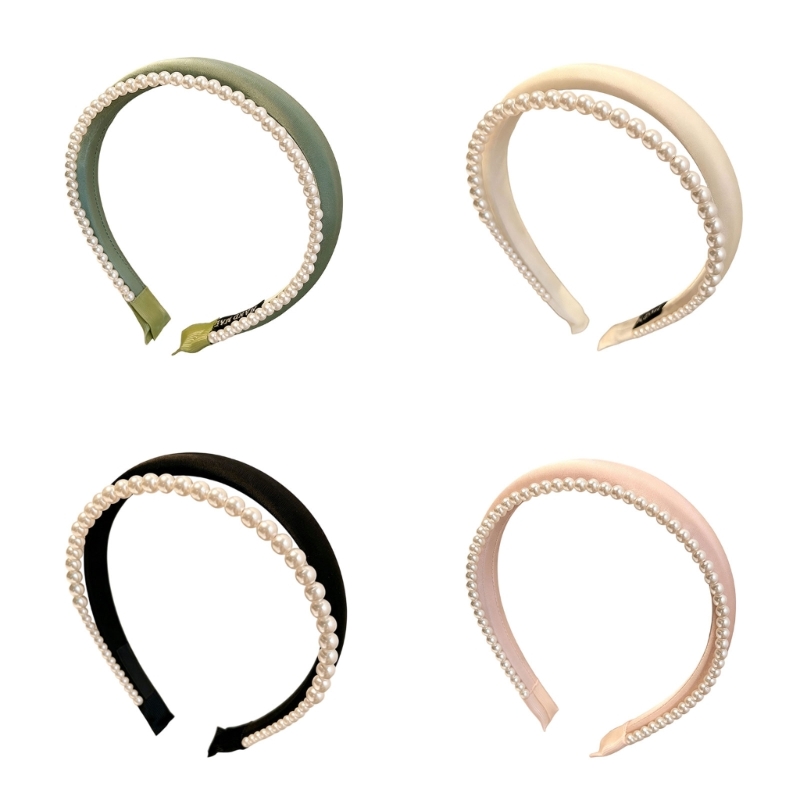 Q39C Pearls Trim Hair Headband - Women Accessories Description ulasan dan harga