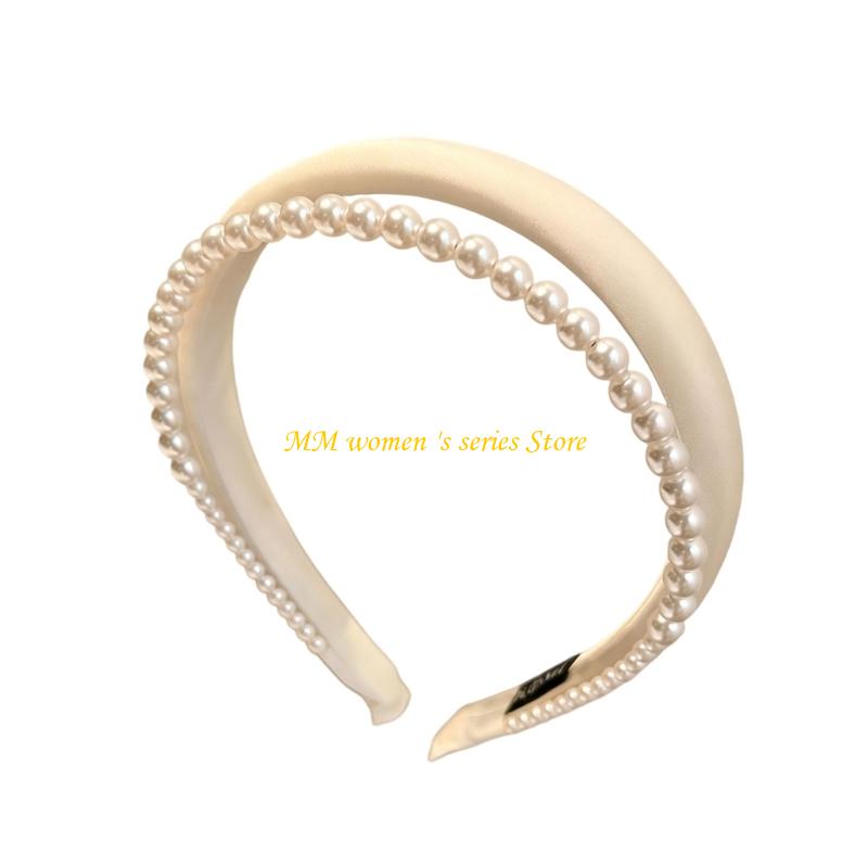 Q39C Pearls Trim Hair Headband - Women Accessories Description ulasan dan harga