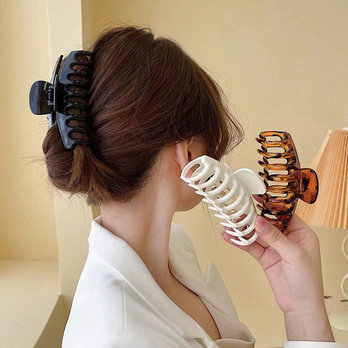 4PCS women's multi-color resin - Hair Claw Clip Set ulasan dan harga