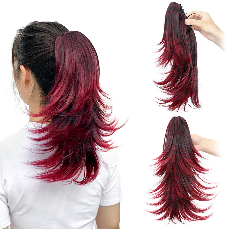 14Inch Synthetic Short Curly L - Hair Claw Clip Set ulasan dan harga