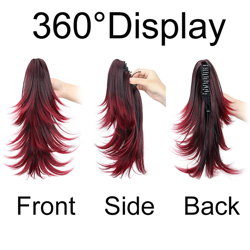 14Inch Synthetic Short Curly L - Hair Claw Clip Set ulasan dan harga