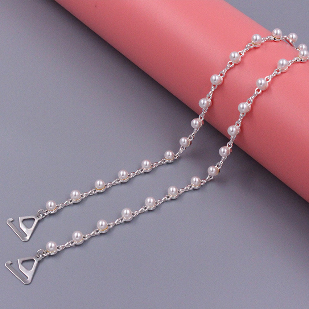 1Pair Pearl Bra Straps Rose Fl - Women Accessories Holder ulasan dan harga