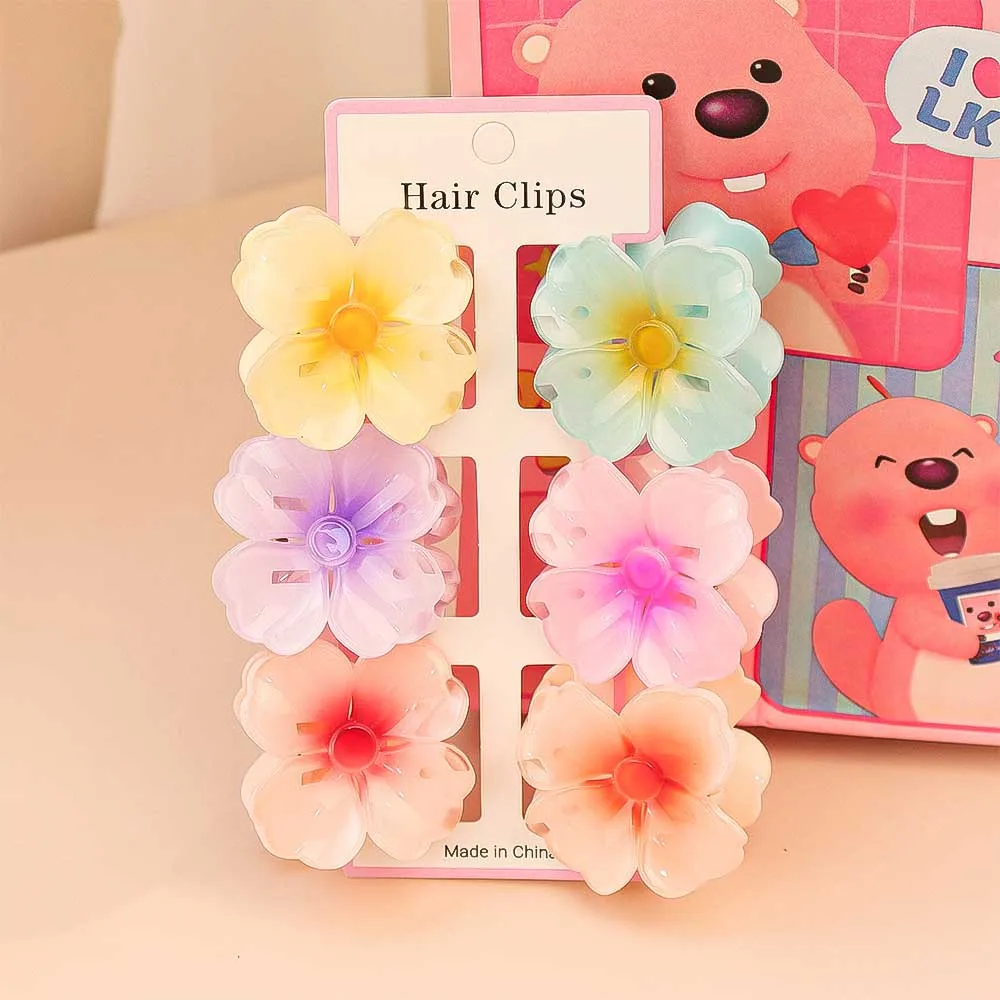 6Pcs Fashion Colorful Transpar - Hair Claw Clip Set ulasan dan harga