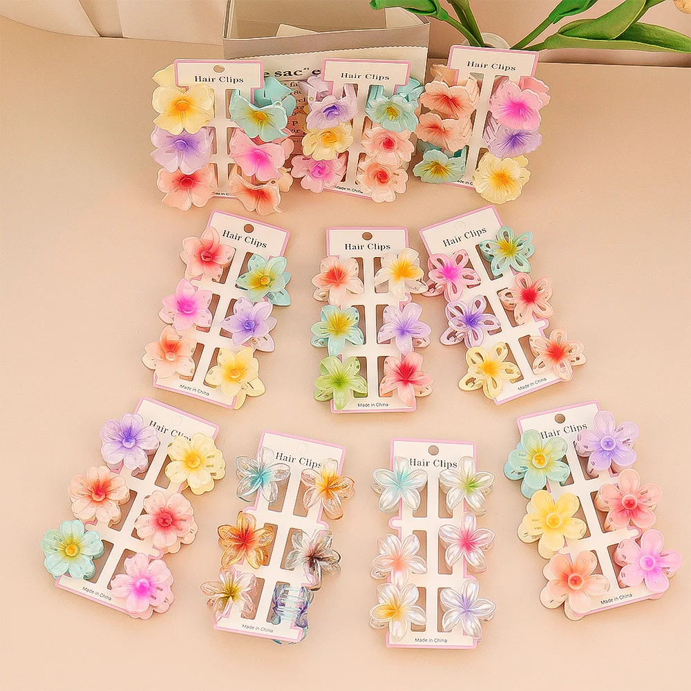 6Pcs Fashion Colorful Transpar - Hair Claw Clip Set ulasan dan harga