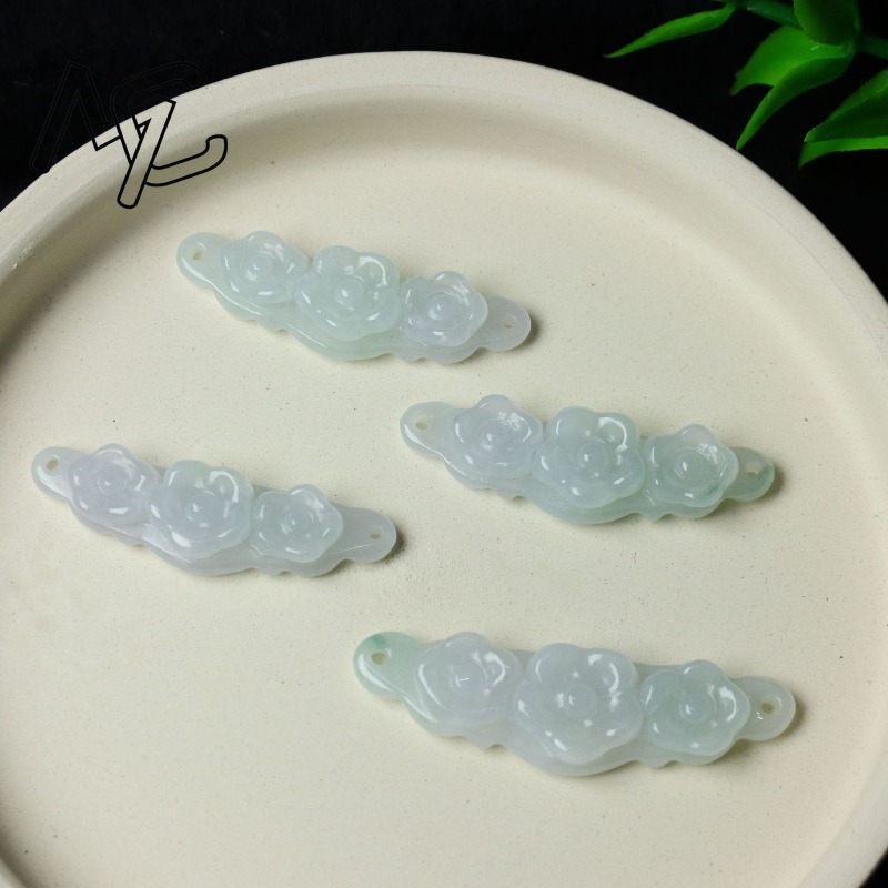 1pc Natural Jadeite Emerald Fl - Women'S Accessories ulasan dan harga