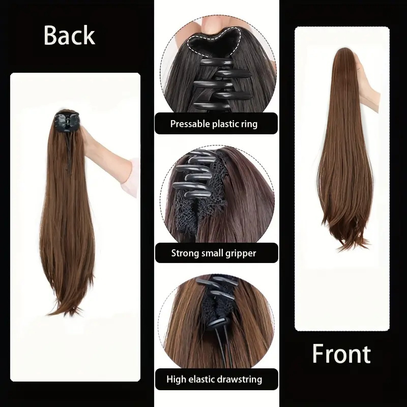 Elegant Synthetic Ponytail Wom - Hair Claw Clip Set ulasan dan harga