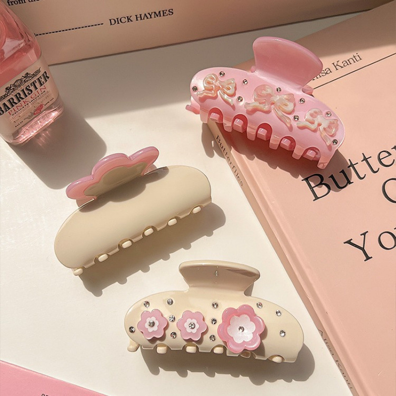 1pc acetate sweet rhinestone f - Hair Claw Clip Set ulasan dan harga