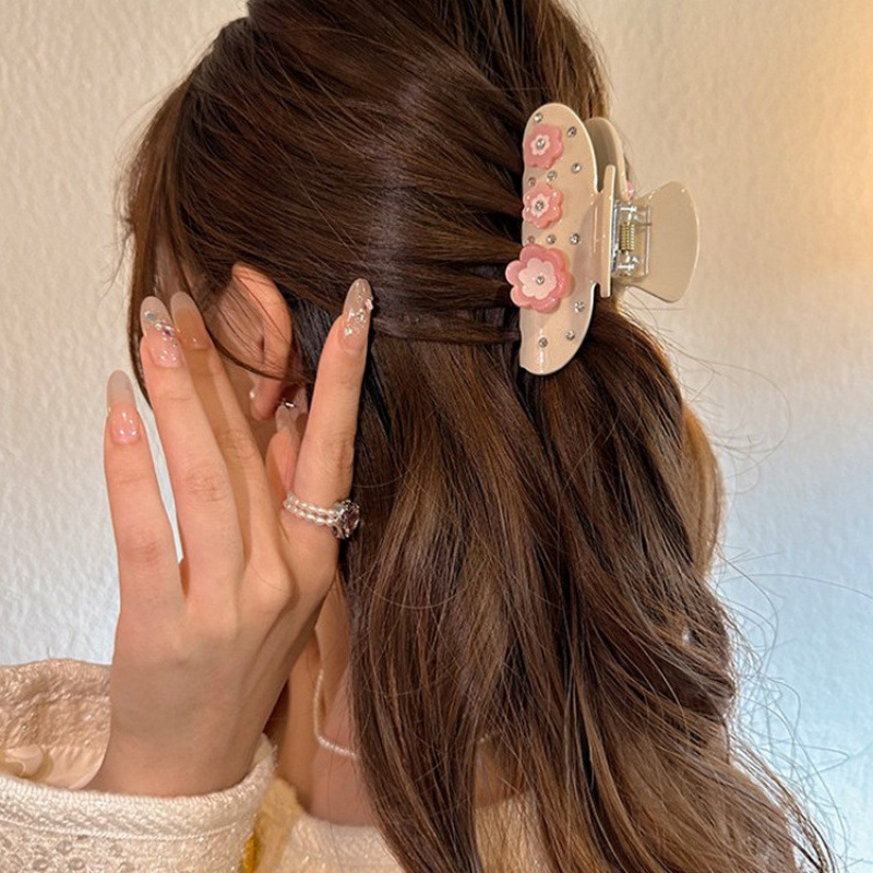 1pc acetate sweet rhinestone f - Hair Claw Clip Set ulasan dan harga