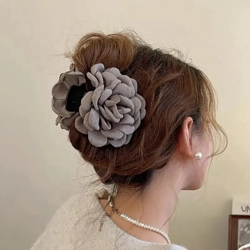 French Fabric Rose Flower Hair - Hair Claw Clip Set ulasan dan harga