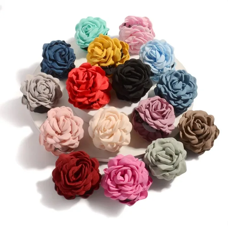French Fabric Rose Flower Hair - Hair Claw Clip Set ulasan dan harga